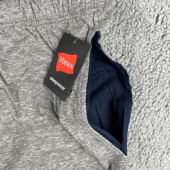 Hanes Men's 3XL Grey Blue 2-Pack Cotton Knit Shorts Waistband & Pockets - Picture 5 of 13